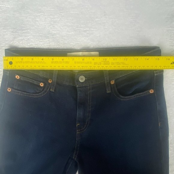 Gap Jeans Women 29 Mid Rise Real Straight Blue Stretch - Picture 6 of 13